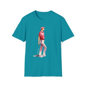 Watercolor Golf Player, Unisex Tee, Soft style T-Shirt.