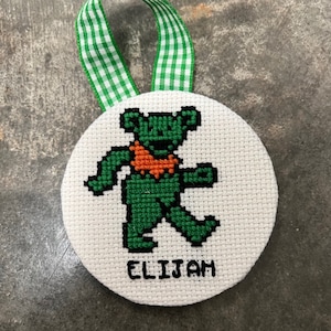 Grateful Dead Dancing Bear Personalized Ornament -Green Bear