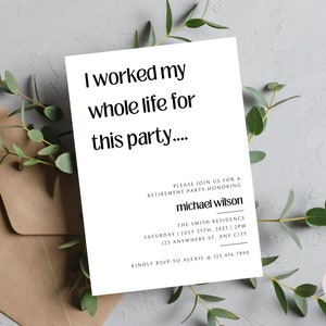 Retirement Invitation, Retirement Party Invitation, Retirement Invitation Instant Download, Funny Retirement Invite, Invitation Templates
