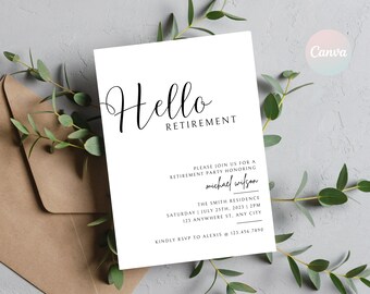 Retirement Invitation, Retirement Party Invitation, Retirement Invitation Instant Download, Minimal Retirement Invite, Invitation Templates