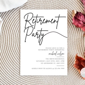 Faire-part de départ à la retraite, Faire-part de départ à la retraite, Faire-part de départ à la retraite Téléchargement instantané, Faire-part retraite minimaliste, Modèles d'invitation