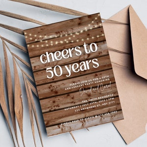 50th Anniversary Invitation, Wedding Anniversary Invitation, Anniversary Party Invitation, Anniversary Invitation Template, Template Digital