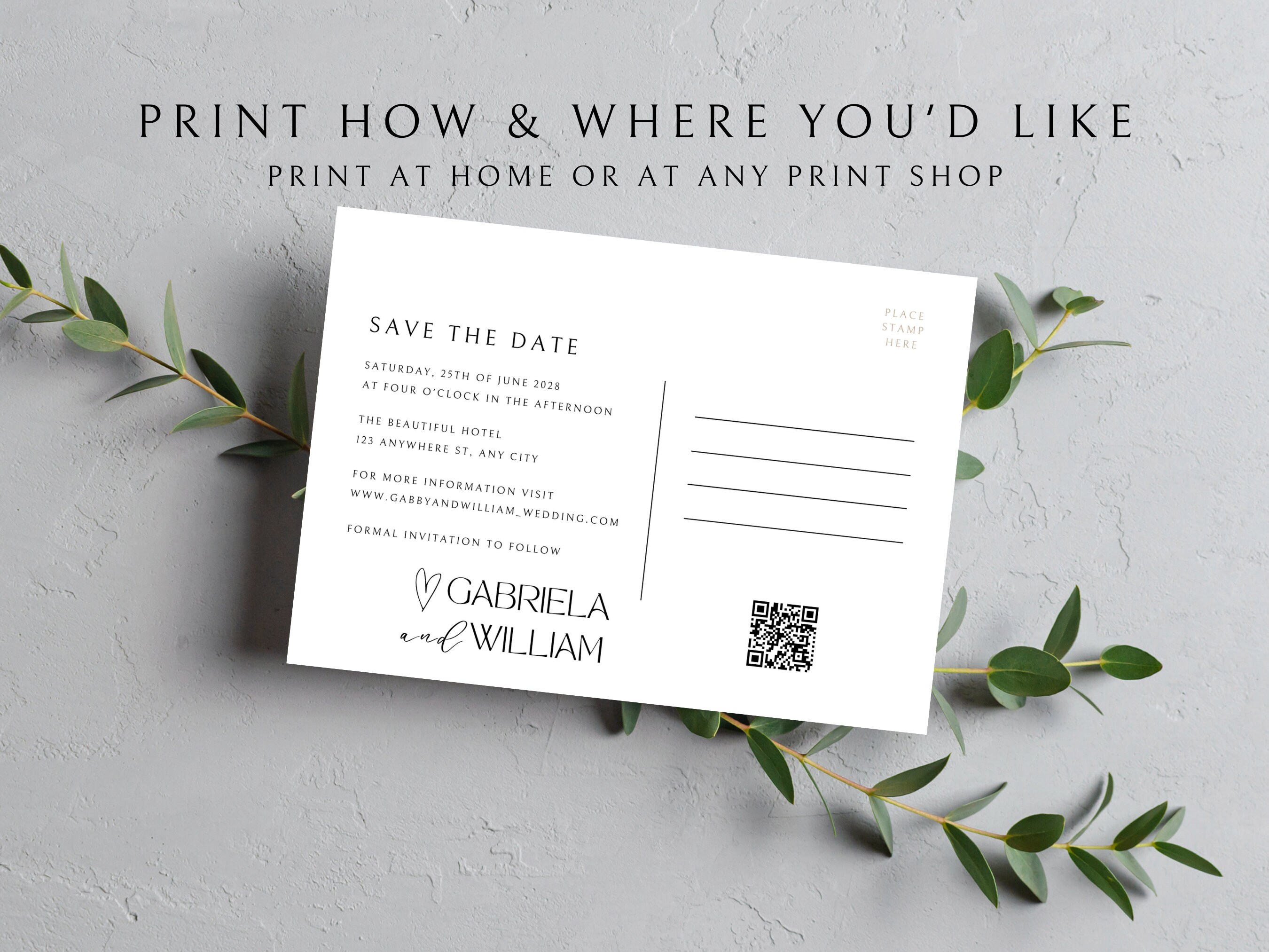 Save the Date Postcard Save the Date Template With Photo - Etsy