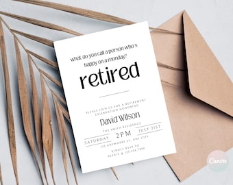 Funny Retirement Invitation, Retirement Party Invitation, Retirement Invitation Instant Download, Retirement Invite, Invitation Templates