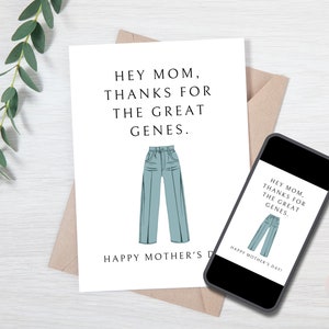 Plantilla divertida de tarjeta del Día de la Madre, Tarjeta del Día de la Madre imprimible, Tarjeta divertida del Día de la Madre de hija, Tarjeta editable del Día de la Madre