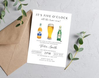 Retirement Invitation, Retirement Party Invitation, Retirement Invitation Download, Retirement Invite for Man, Invitation Retirement, Beer