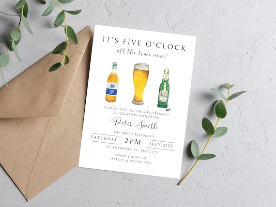 Retirement Invitation, Retirement Party Invitation, Retirement Invitation Download, Retirement Invite for Man, Invitation Retirement, Beer