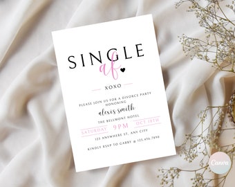 Divorce Party Invitation, Divorce Party Invite, Divorce Celebration, Breakup Party, Divorced Party, Single AF, Digital Invite, Divorced AF