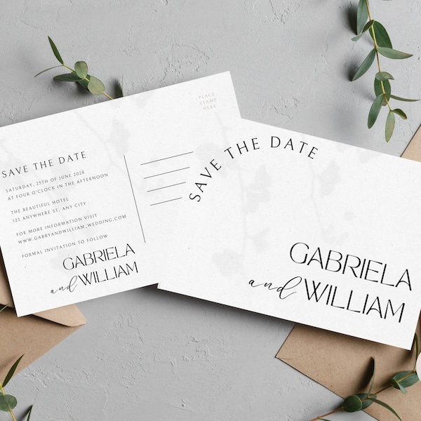 Save The Date Postcard, Italian Wedding Invitations Template, Wedding Invites with QR Code, Digital Invite Template, Save The Date Stamp