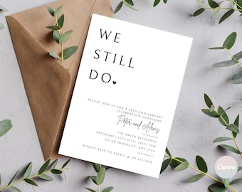 50th Anniversary Invitation, Wedding Anniversary Invitation, Anniversary Party Invitation, Anniversary Invitation Template, Digital Download