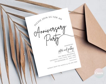 50th Anniversary Invitation, Wedding Anniversary Invitation, Anniversary Party Invitation, Anniversary Invitation Template, Template Digital