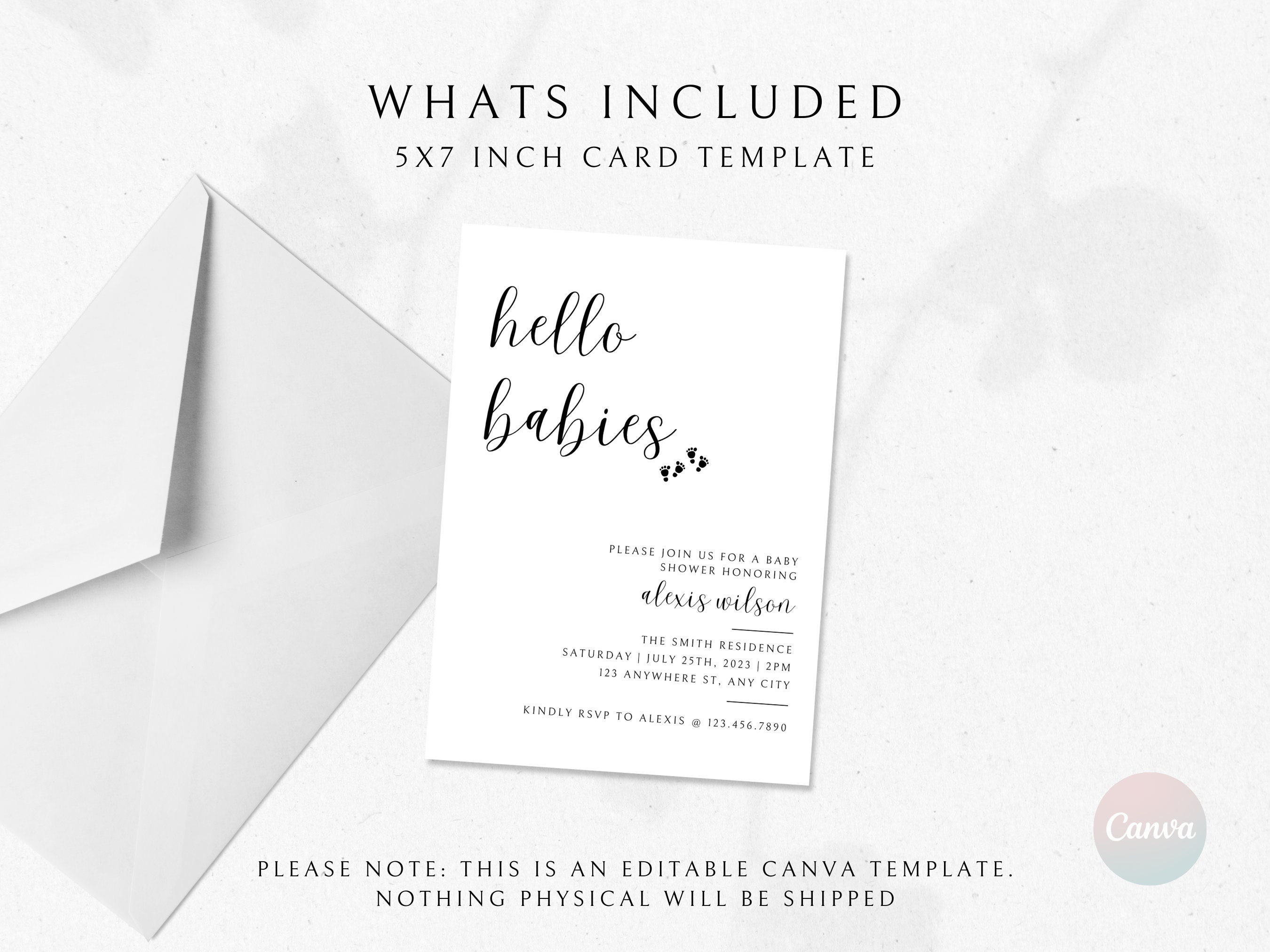 Twin Baby Shower Invitation Baby Shower Invitation Gender Etsy