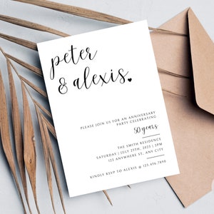 50th Anniversary Invitation, Wedding Anniversary Invitation, Anniversary Party Invitation, Anniversary Invitation Template, Template Digital