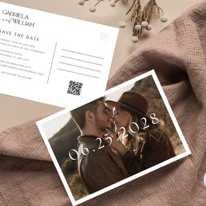 Save The Date Postcard, Save the Date Template With Photo, Wedding Postcard Template, Wedding Save The Dates Templates, Digital Invites