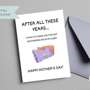 Funny Mother&#39;s Day Card Template, Mom&#39;s Day Card Printable, Funny Mother&#39;s Day Card From Husband, Editable Mother&#39;s Day Card, Wife Card
