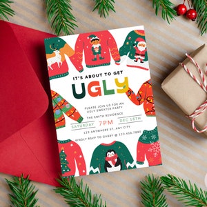 Ugly Christmas Sweater Party Invitation, Ugly Christmas Sweater Invitation, Ugly Sweater Invite, Ugly Sweater Party, Office Christmas Party