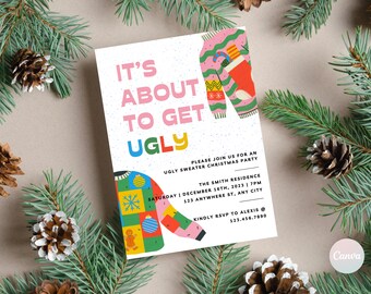Ugly Christmas Sweater Party Invitation, Ugly Christmas Sweater Invitation, Ugly Sweater Invite, Ugly Sweater Party, Office Christmas Party