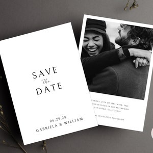 Save the Date Template With Photo, Digital Save the Dates, Wedding Save The Dates Templates, Minimalist Save The Date Template Download,