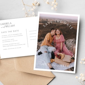 Save The Date Postkarte, Save the Date Vorlage mit Foto, Hochzeit Postkarte Vorlage, Hochzeit Save The Dates Vorlagen, Digitale Einladungen