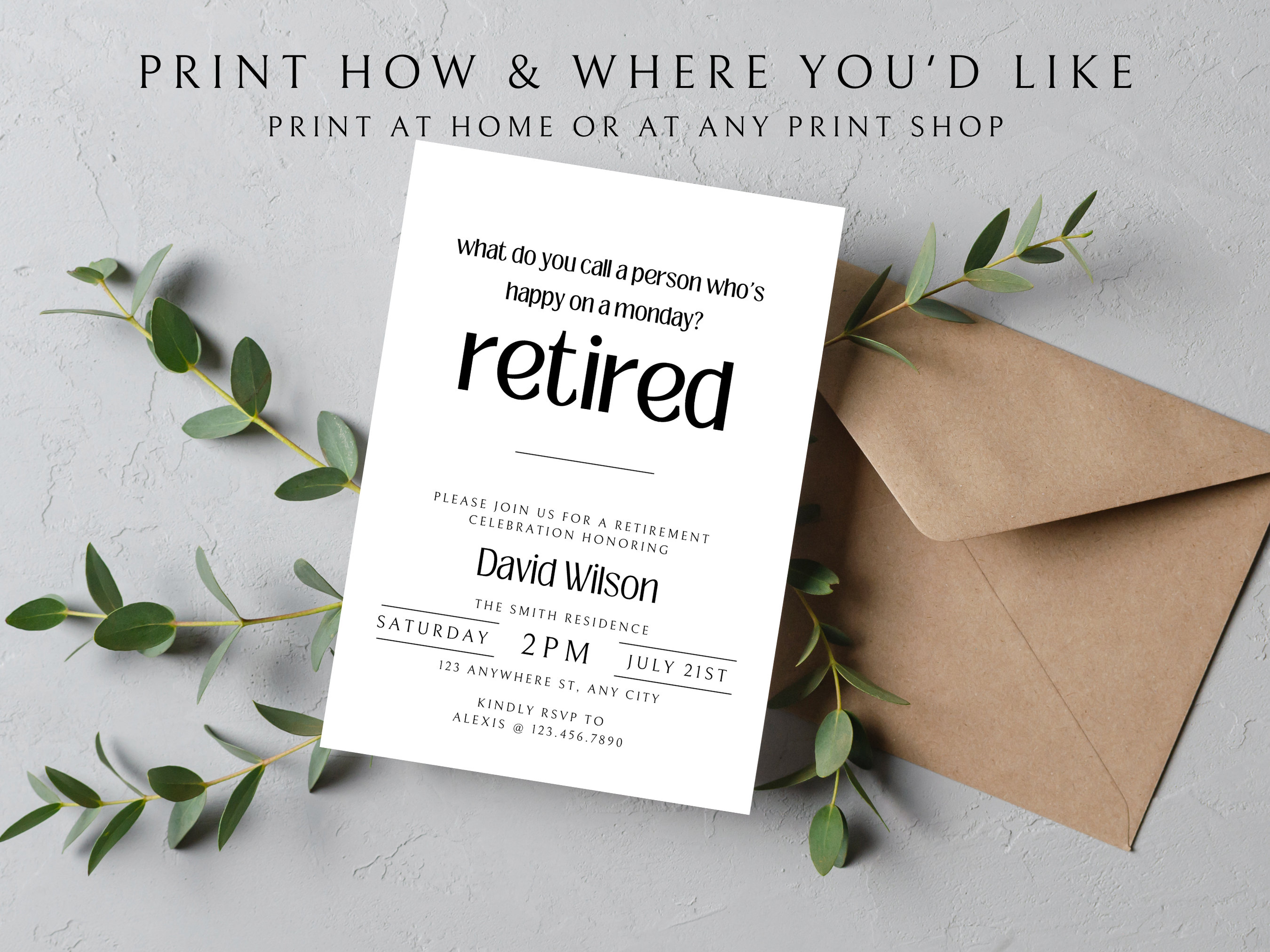 Funny Retirement Invitation, Retirement Party Invitation, Retirement