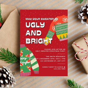 Ugly Christmas Sweater Party Invitation, Ugly Christmas Sweater Invitation, Ugly Sweater Invite, Ugly Sweater Party, Office Christmas Party