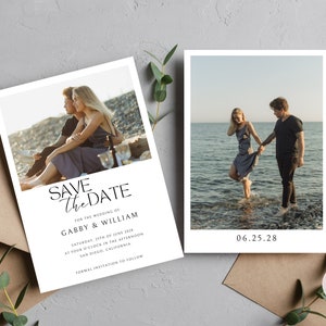 Save the Date Template With Photo, Digital Save the Dates, Wedding Save The Dates Templates, Minimalist Save The Date Template Download,