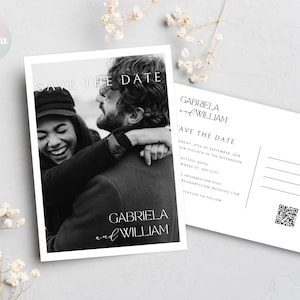 Save The Date Postkarte, Save the Date Vorlage mit Foto, Hochzeit Postkarte Vorlage, Hochzeit Save The Dates Vorlagen, Digitale Einladungen