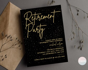Retirement Invitation, Retirement Party Invitation, Retirement Invitation Instant Download, Elegant Retirement Invite, Invitation Templates