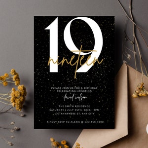 Faire-parts 19e anniversaire, invitation fête 19e anniversaire, modèle d'invitation 19e, fête 19e anniversaire, modèle d'invitation 19e anniversaire