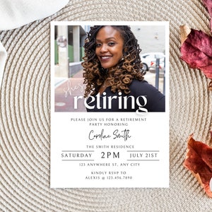 Retirement Invitation, Retirement Party Invitation, Retirement Invitation Instant Download, Photo Retirement Invite, Invitation Templates