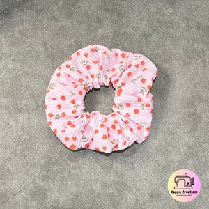 Handmade Hair Scrunchie - Flower Hair Scrunchie - Cute Floral Hair Scrunchie - Cute Hair Scrunchies - Spring Hair Accessories