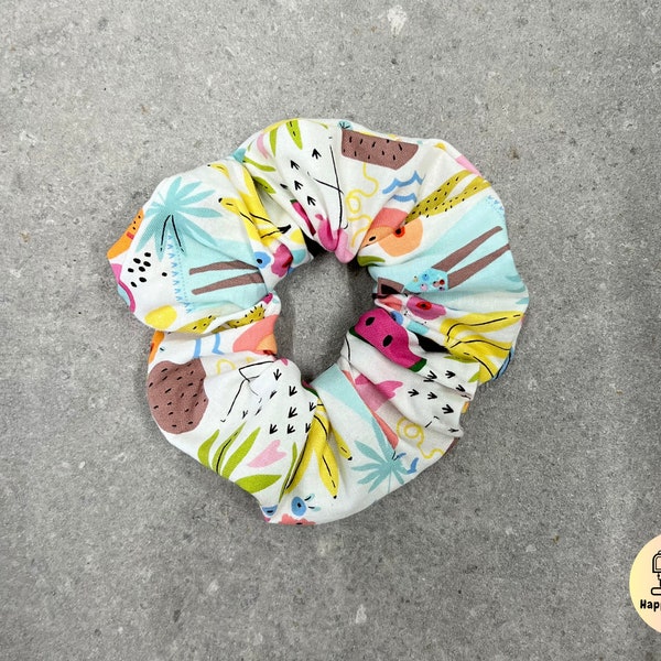 Handmade Hair Scrunchie - Summer Pattern Hair Scrunchie - Cute Summer Hair Scrunchie - Cute Hair Scrunchies - Summer Hair Accessories