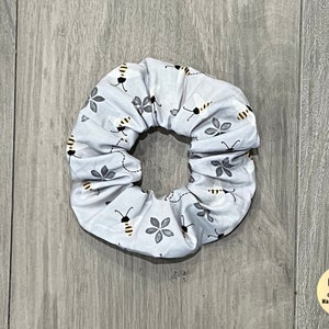 Bumble Bee Hair Scrunchie - Handmade Hair Scrunchie - Cute Bee Fabric Hair Scrunchie - Cute Hair Scrunchies - Summer Hair Accessories