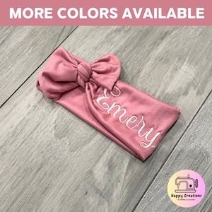 Girls headbands with name embroidered, baby girls headwrap, embroidered headbands, embroidered baby girls headband, new baby gift