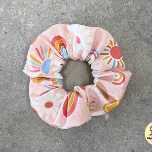 Rainbow and Sun Hair Scrunchie - Cute Hair Scrunchies - Fabric Hair Scrunchie - Cute Hair Scrunchies - Girls Hair Accessories - Hair Ties
