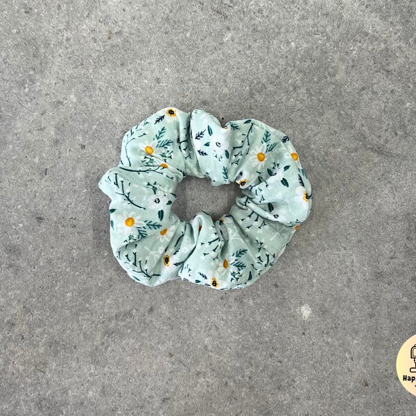 Handmade Hair Scrunchie - Floral Pattern Hair Scrunchie - Cute Floral Hair Scrunchie - Cute Hair Scrunchies - Floral Hair Accessories