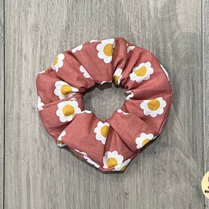 Flower Hair Scrunchie - Handmade Hair Scrunchie - Cute Flower Fabric Hair Scrunchie - Cute Hair Scrunchies - Summer Hair Accessories