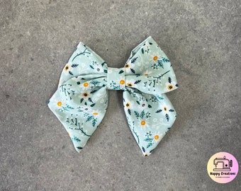 Handmade Hair Bow - Floral Pattern Hair Bow - Cute Floral Hair Sailor Bow - Cute Hair Sailor Bows - Floral Hair Accessories - Floral Bow