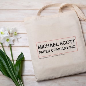 Michael Scott Paper Company Tote Bag, The Office Tote Bag, Gift for office fan, Funny Cotton Canvas Tote, Office Merch, Michael Scott