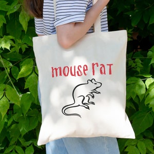 Mouse Rat Tote Bag Parks and Recreation Tote Bag Mouse Rat Bag Parks and Rec Merch Resusable Bag TV Show Gift Leslie Knope Ron Swanson Andy