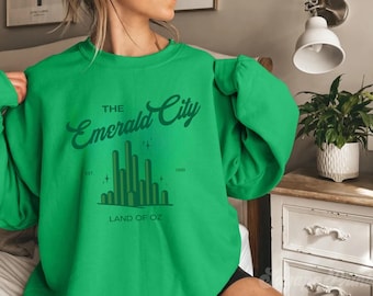 Emerald City Sweatshirt Wizard of Oz Sweatshirt Defy Gravity Witch Pink And Green The Musical Fan Shirt