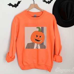 The Office Halloween Sweatshirt Dwight Pumpkin Head Sweater Funny Office Shirt Pumpkin Crewneck Funny Halloween Shirt Dwight Schrute T-Shirt