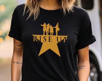 Koszulka z musicalem Hamilton „Rise Up”, prezent dla fana teatru na Broadwayu