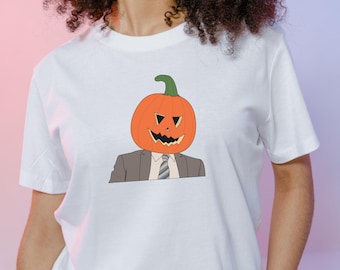 Dwight Schrute Pumpkin Head T-Shirt - Funny Halloween Office Tee