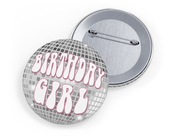 Disco Birthday Girl Pin: Groovy 70s Party Accessory