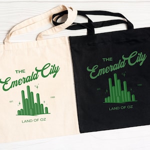 Tote Bag Emerald City Tote Wizard of Oz Book Bag Defy Gravity Witch Pink And Green Musical Fan Broadway Xmas Gift