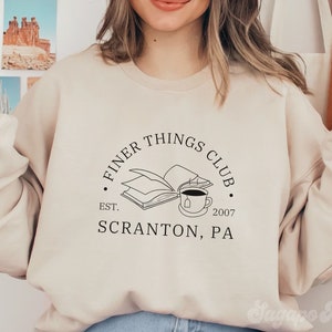 Finer Things Club Crewneck The Office Sweater Gift for office fan Funny Office Sweatshirt Office Merch Michael Scott Dunder Mifflin