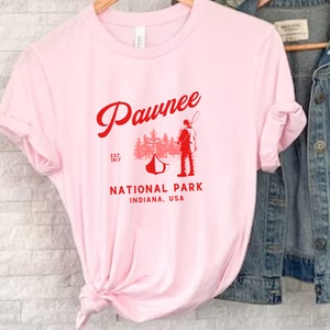 Pawnee National Park Unisex Tshirt Retro Parks and Rec Shirt Ron Swanson Tee Funny Camping Gift for Fan Leslie Knope Outdoors Lil Sebastian