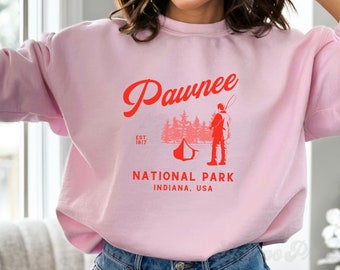 Parks & Rec Sweatshirt Pawnee National Park Unisex Crewneck Parks and Recreation Gift TV Ron Swanson lil Sebastian Shirt Funny Camping Shirt