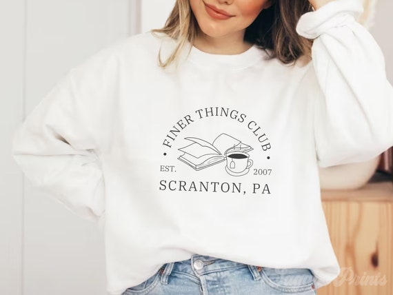 Finer Things Club Crewneck the Office Sweater Gift for Office Fan Funny Office Sweatshirt Office Merch Michael Scott Dunder Mifflin Etsy